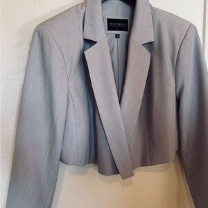 Luxurious Eloquii Cropped Light Gray Blazer Jacket Sz 20 (XXL, 2X)